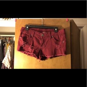 MAROON MINI SHORTS SZ9